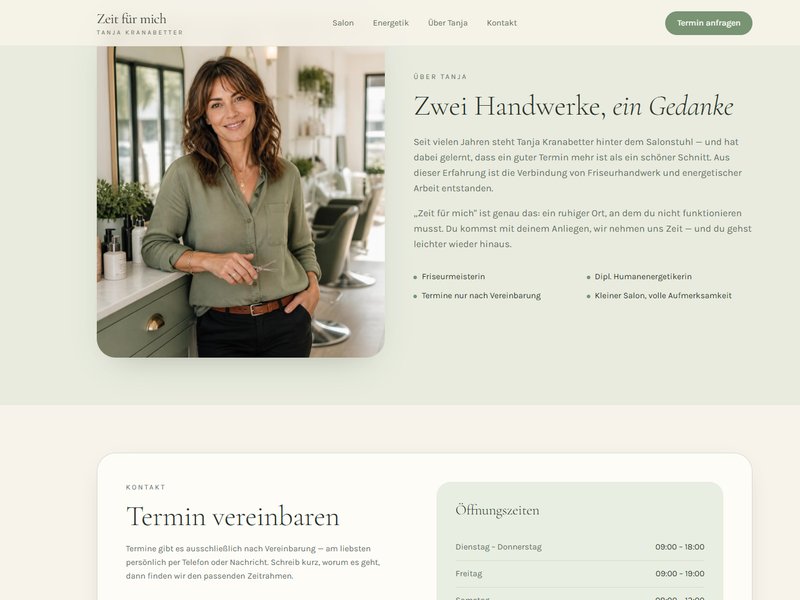 Website-Erstellung: Über-mich- und Kontaktseite für einen Friseursalon von Natascha Ljubic